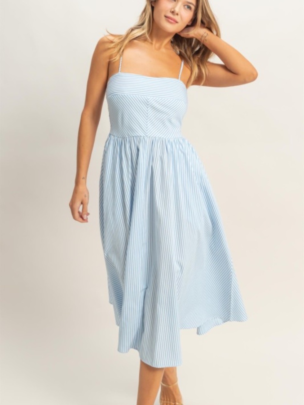 Striped Spaghetti Strap Dress